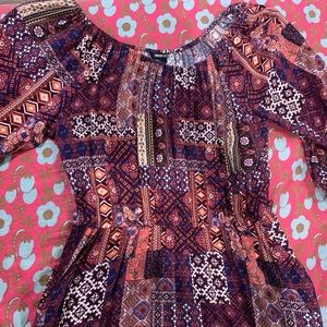 patterned mini dress